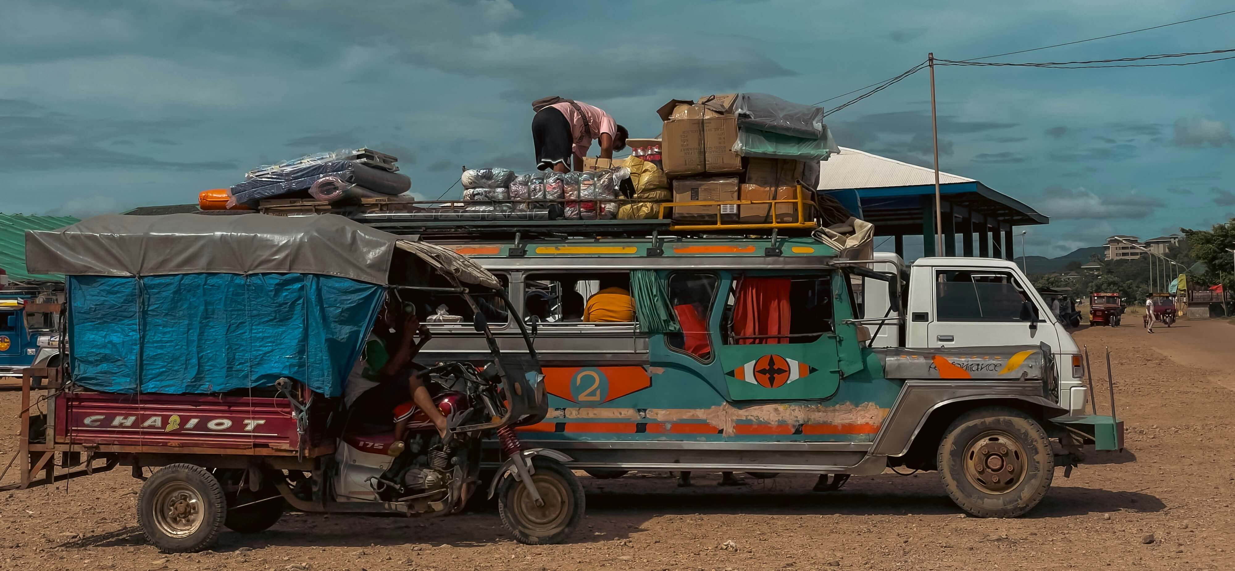 Loaded vehicle on a rural road